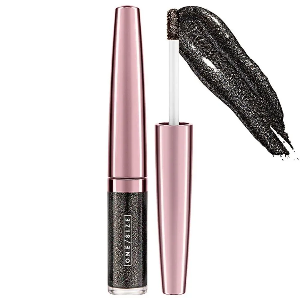 One/Size Eyepopper Liquid Eyeshadow in Death Drop - Black Holographic Glitter